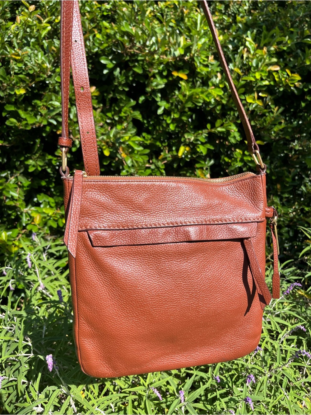 Vera Bradley Mallory Crossbody Bag Pebbled
Leather Brown Tan 70s